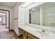 Clean bathroom with vanity, sink, and shower/tub combo at 521 Eagle Crest Dr, Brownsburg, IN 46112