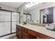 Primary bathroom with double vanity and large shower at 3784 Mansfield Dr, Brownsburg, IN 46112
