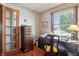Home office with hardwood floors, built-in desk and window at 3784 Mansfield Dr, Brownsburg, IN 46112