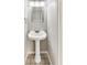 Elegant powder room with pedestal sink and ornate mirror at 534 Austrian Way, Avon, IN 46123