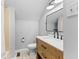 Updated bathroom with a single vanity and a shower/tub combo at 5911 N 400 W, Bargersville, IN 46106