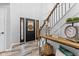 Two-story entryway with hardwood floors and staircase at 5911 N 400 W, Bargersville, IN 46106
