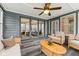 Relaxing sunroom with wicker furniture and access to backyard at 5911 N 400 W, Bargersville, IN 46106