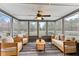 Sunroom with wicker furniture and view of backyard at 5911 N 400 W, Bargersville, IN 46106