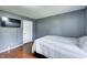 Bedroom with double bed, hardwood floors and closet at 2005 Deer Lake Dr, Martinsville, IN 46151