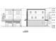 Architectural drawing of three-story townhome building's side elevation, including garage and porch details at 2607 E New York St, Indianapolis, IN 46201