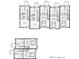 First-floor plan showcasing five-unit building with attached garages and Gathering rooms at 2607 E New York St, Indianapolis, IN 46201