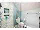 Updated bathroom with a walk-in shower at 2028 Hoyt Ave, Indianapolis, IN 46203