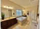 Bathroom with double vanity, soaking tub and separate shower at 7610 Monte Carlo Way, Indianapolis, IN 46278