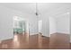 Dining room with hardwood floors and a chandelier at 631 Cottage Ave, Indianapolis, IN 46203