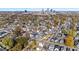 Aerial view of neighborhood near the city skyline at 631 Cottage Ave, Indianapolis, IN 46203