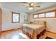Bright bedroom with hardwood floors and large closet at 104 Mohawk Ln, West Lafayette, IN 47906
