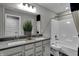 Bathroom boasts double vanity and a shower/tub combo at 3628 Planck Cir, Danville, IN 46122
