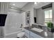 Clean bathroom with a single vanity and a shower/tub at 3628 Planck Cir, Danville, IN 46122