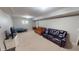 Spacious finished basement features a sitting area and sleeping space at 1160 Mt Vernon Dr, Greenwood, IN 46142