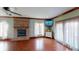 Living room with fireplace and hardwood floors at 1160 Mt Vernon Dr, Greenwood, IN 46142