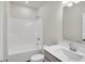 Clean bathroom with shower/tub combo and vanity at 7139 Rose Hill Ave, Brownsburg, IN 46112