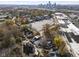 Aerial view showing home and surrounding area, including city skyline in background at 1514 E 12Th St, Indianapolis, IN 46201