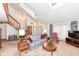 Open living area with loft, fireplace, and skylights at 8191 Frisco Way, Indianapolis, IN 46240