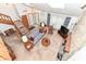 Living room with high ceilings, a fireplace, and a loft at 8191 Frisco Way, Indianapolis, IN 46240