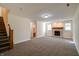 Finished basement with fireplace and neutral decor at 7290 Lockford Walk N, Avon, IN 46123