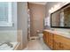 Bathroom boasts double vanity, soaking tub, and a separate shower at 7290 Lockford Walk N, Avon, IN 46123