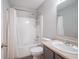 Bathroom with tub, shower, toilet and gray vanity at 8391 Inland Dr, Avon, IN 46123