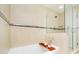 Modern bathroom with soaking tub and glass shower at 429 N Pennsylvania N St # 804, Indianapolis, IN 46204