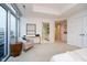 Bright bedroom with access to the bathroom and balcony at 429 N Pennsylvania N St # 804, Indianapolis, IN 46204