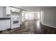 Open concept kitchen with views of the living room at 1519 E Mills Ave, Indianapolis, IN 46227