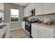 Modern kitchen with stainless steel appliances and white cabinets at 19667 Patcham Rd, Westfield, IN 46074