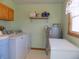 Laundry room with washer, dryer, and extra storage at 3022 N Alaska Rd, Cloverdale, IN 46120