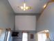 High-ceilinged living room with hardwood floors and gray walls at 3022 N Alaska Rd, Cloverdale, IN 46120