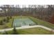 Aerial view of a community sports court featuring basketball and pickleball at 8030 Totton Ct, Zionsville, IN 46077