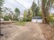 Backyard with detached two-car garage and patio at 741 E Markwood Ave, Indianapolis, IN 46227