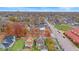 Aerial view of a residential neighborhood with fall foliage, showcasing homes and streets at 1542 S Alabama St, Indianapolis, IN 46225