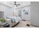 Bedroom with a bed and a ceiling fan at 1542 S Alabama St, Indianapolis, IN 46225