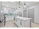 Modern kitchen with white cabinets, a large island, and stainless steel appliances at 1542 S Alabama St, Indianapolis, IN 46225