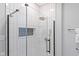 Clean shower with modern fixtures and tile at 1542 S Alabama St, Indianapolis, IN 46225