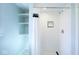 Modern bathroom with subway tile shower and polka dot floor at 3122 N Pennsylvania St, Indianapolis, IN 46205