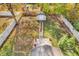 High angle view of house and backyard with shed at 11411 Shady Hollow Ln, Indianapolis, IN 46229