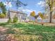 Spacious backyard with a fenced perimeter and mature trees at 11411 Shady Hollow Ln, Indianapolis, IN 46229