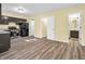 Open concept kitchen with a view of the dining and bathroom areas at 11411 Shady Hollow Ln, Indianapolis, IN 46229