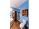Full bathroom with shower, toilet and linen cabinet at 4257 Tattersall Dr, Plainfield, IN 46168