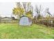 Backyard with shed and wooden fence at 7922 S Sherman Dr, Indianapolis, IN 46237
