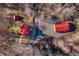 Property with log cabin and two red metal buildings at 6465 Mt Moriah Rd, Nineveh, IN 46164