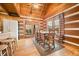 Charming dining room with wood floors and access to the back deck at 6465 Mt Moriah Rd, Nineveh, IN 46164