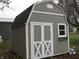 Gray and white shed with double doors and window at 2355 W State Road 234, Fortville, IN 46040