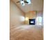 Vaulted ceilings, fireplace, and skylights in living room at 4835 Franklin Villas Dr, Indianapolis, IN 46237