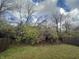 Private backyard with a wooden fence and mature trees and shrubs at 3518 Birchfield Pl, Indianapolis, IN 46268